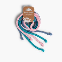 Attaches en Coton pour les Cheveux Rose, Vert Émeraude et Bleu Français