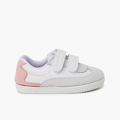 Baskets souples minimalistes talon coloré Rose