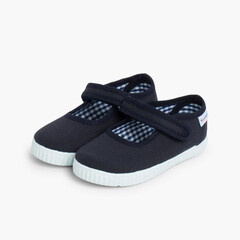 Chaussures Babies Fille à scratch style basket Bleu Marine