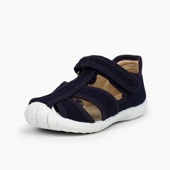 Chaussures salomé sandale à scratch enfant bout renforcé Bleu Marine