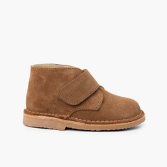 Suède Desert Boots Bottines Chukka à scratch pour Enfants Taupe